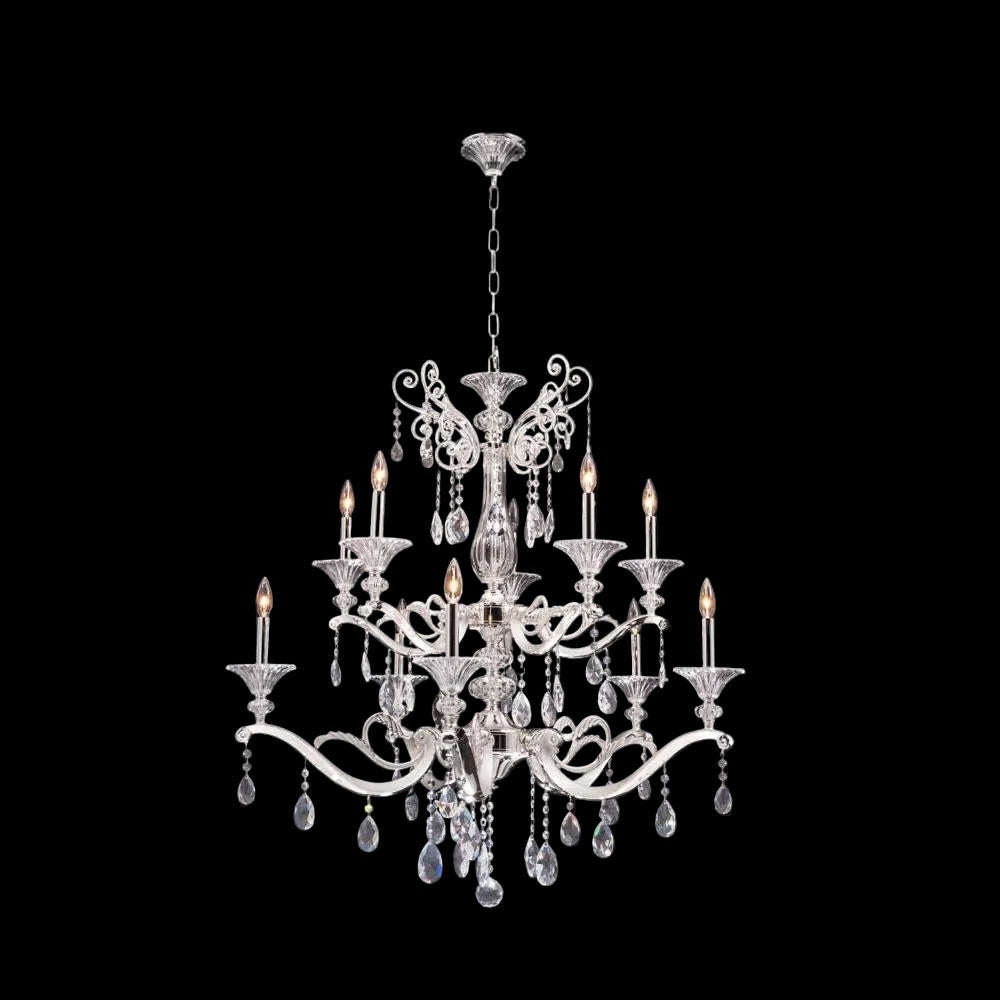 Vasari 10 Light Crystal Chandelier – Crystal+Form Allegri Crystal Lighting