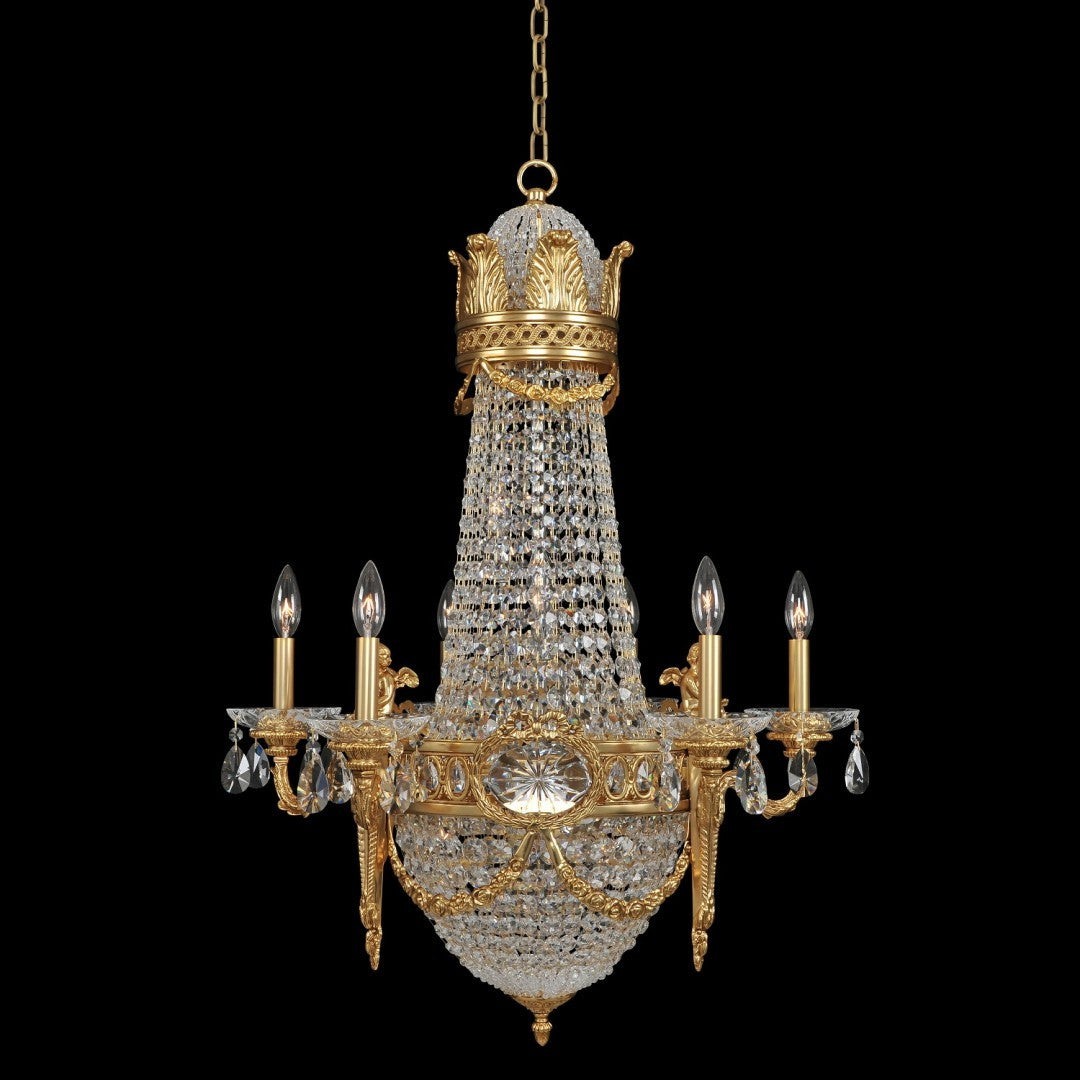 Marseille 6 Arm Chandelier – Antique Brass by Allegri Crystal – Crystal+Form Allegri Crystal Lighting