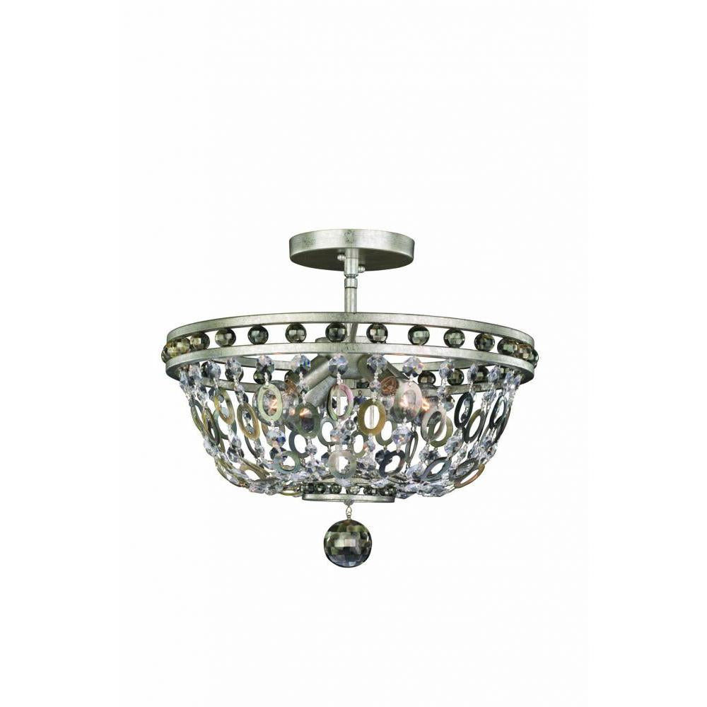 Lucia 4 Light Semi Flush Mount – Crystal+Form Allegri Crystal Lighting