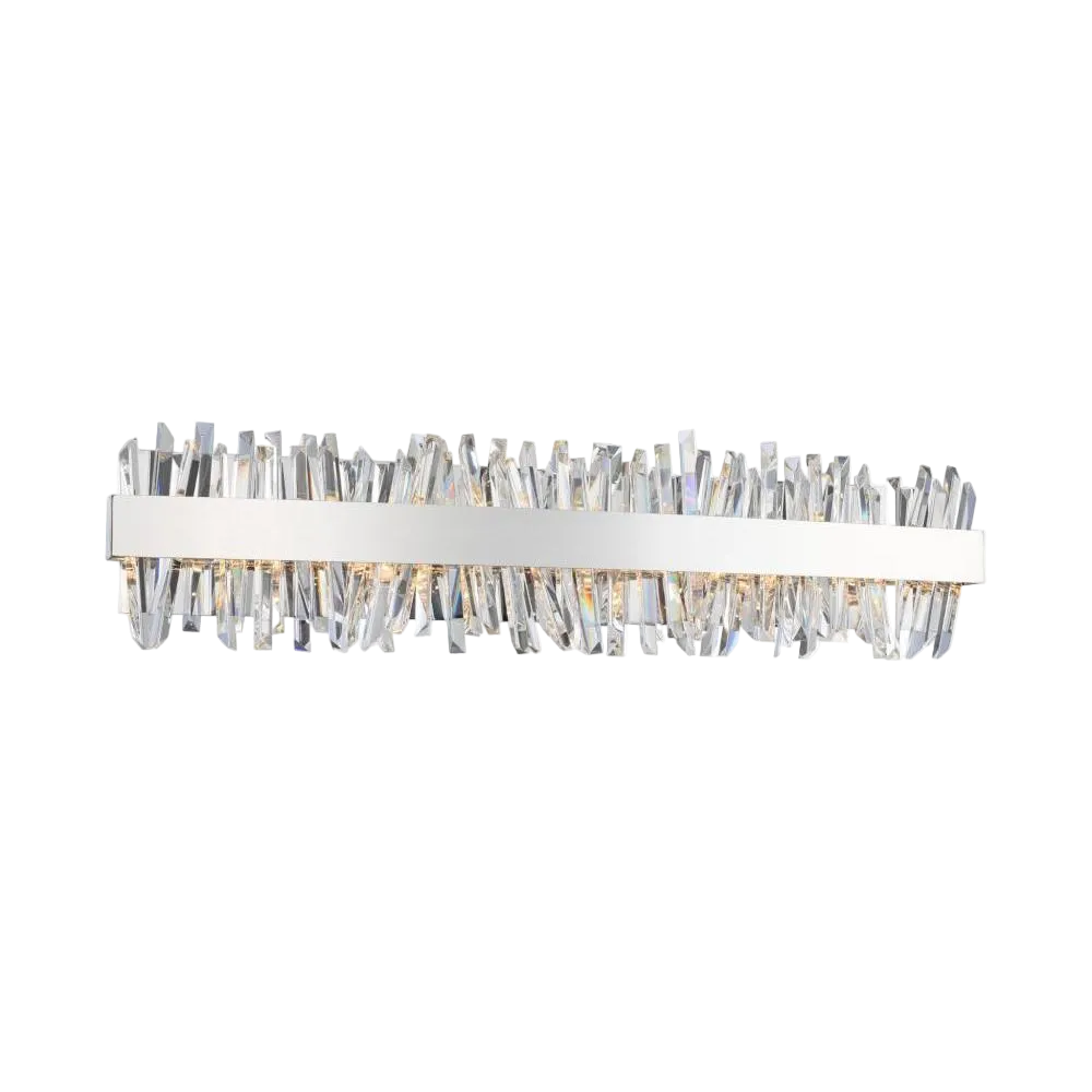 Glacier Luxury Crystal Bath Vanity Light – Polished Chrome