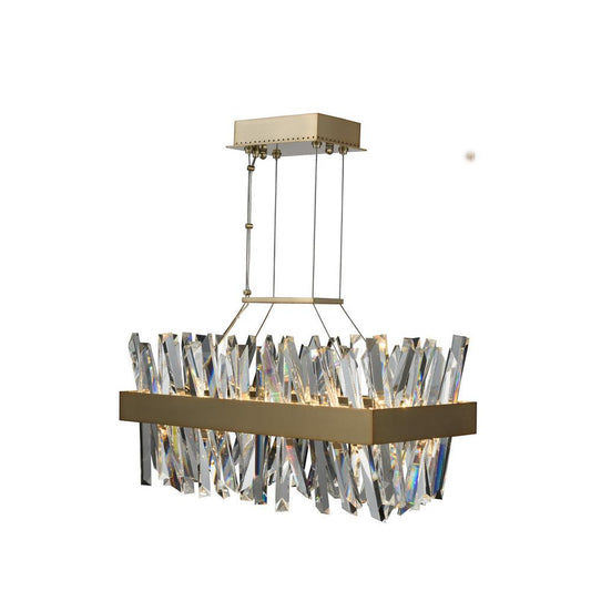 Glacier 26 Inch LED Rectangular Island – Crystal+Form Allegri Crystal Lighting