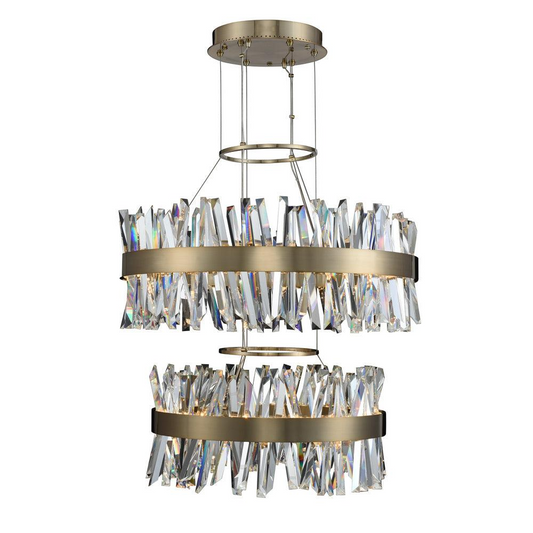 Glacier 25 + 32 Inch 2 Tier LED Round Pendant