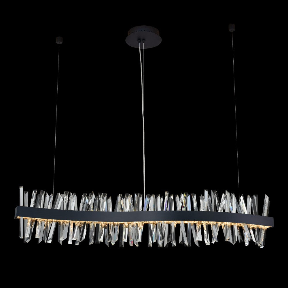 Glacier 60 inch LED Wave Island – Matte Black – Crystal+Form Allegri Crystal Lighting