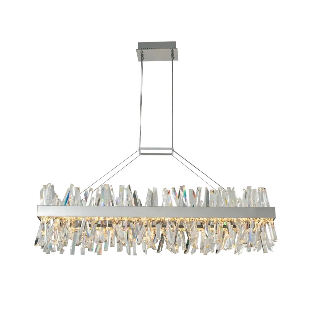 Glacier Luxury Crystal Island Chandelier – Polished Chrome
