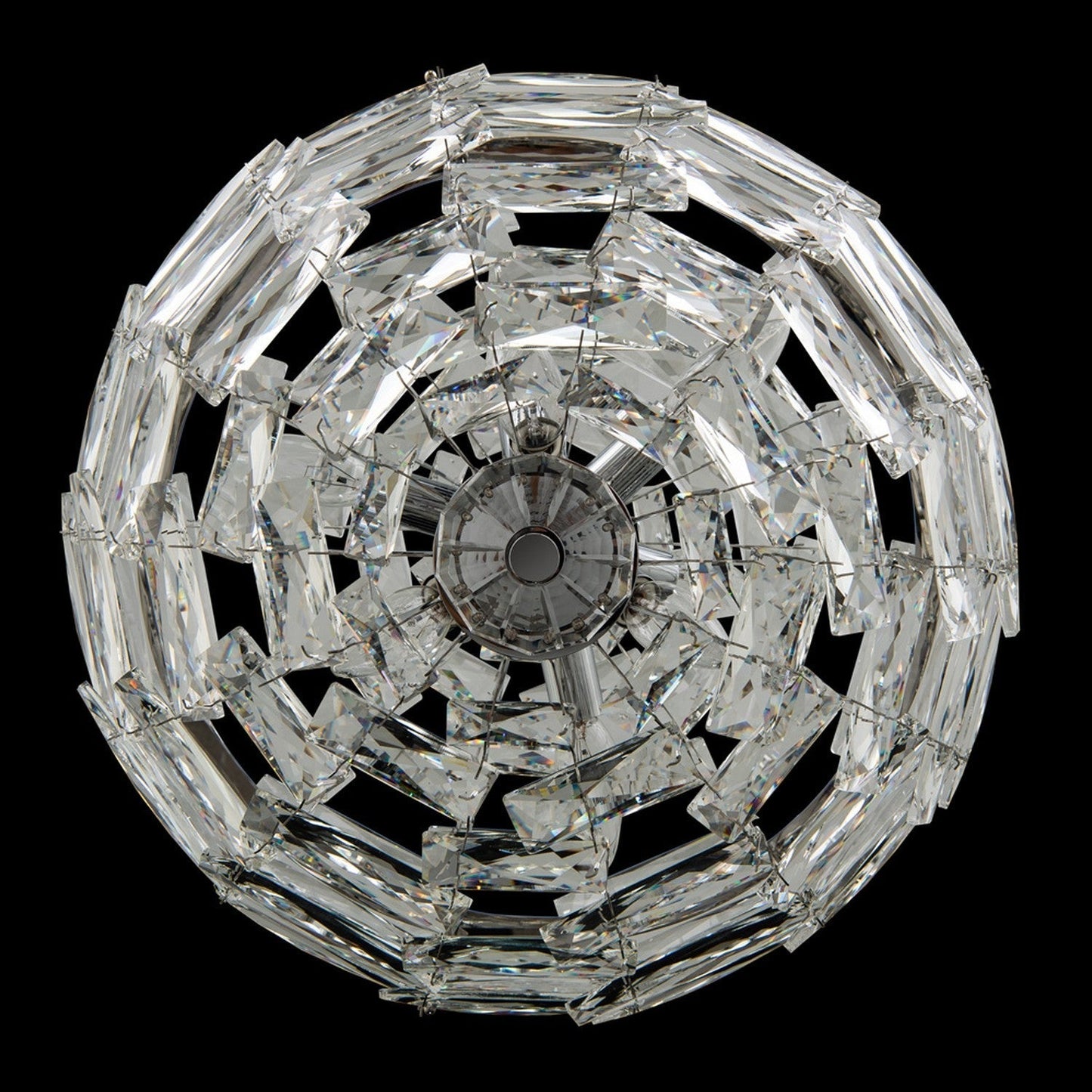 Alta 3 ORB Luxury Crystal Ball Pendant (18+18+18) – Polished Chrome