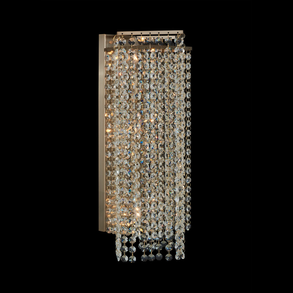 Cometa 18.25-in 3 Light Socket Brushed Champagne Gold/Clear Wall Sconce
