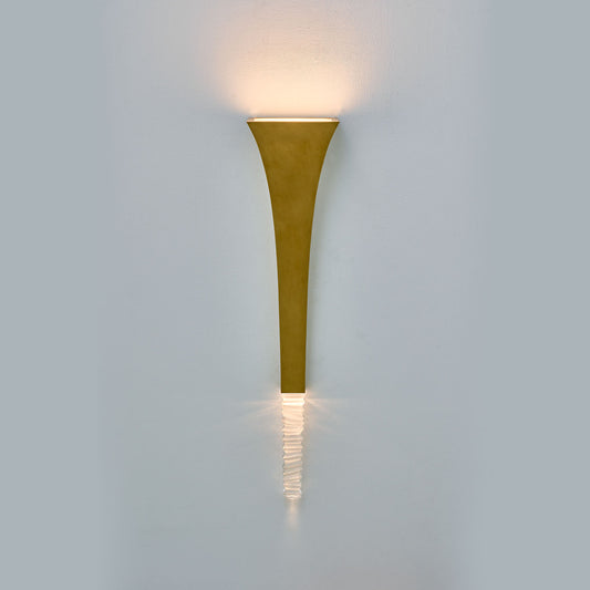 Roman 40-in 1 Light LED True Brass/Clear Wall Sconce
