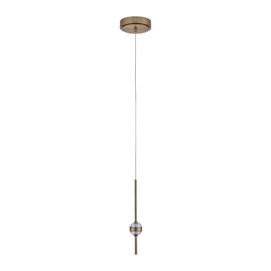 Goccia 6.25-in 2 Light LED Winter Brass/Firenze Clear Pendant