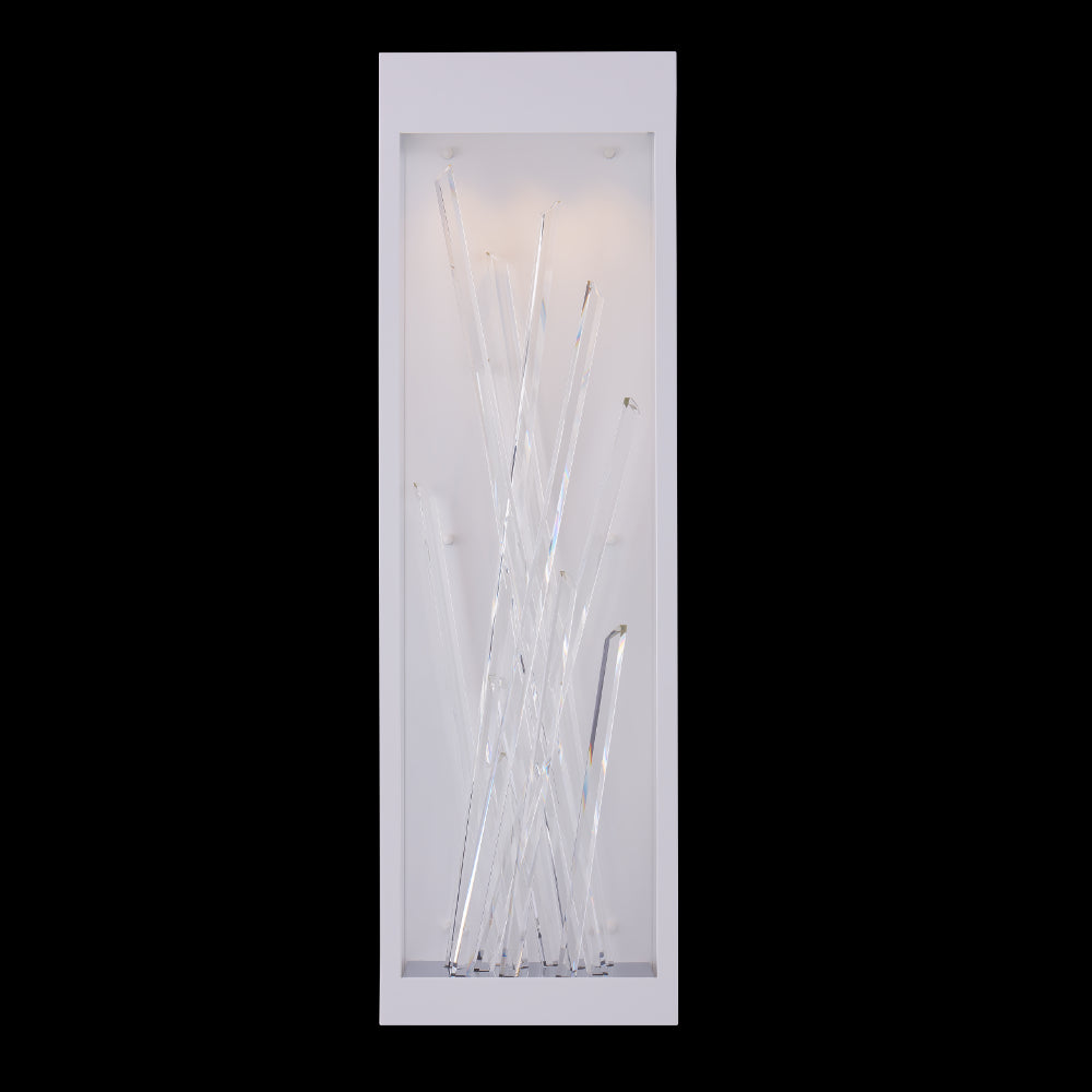 Arpione Esterno 36 inch Contemporary Outdoor Crystal Wall Sconce – Matte White