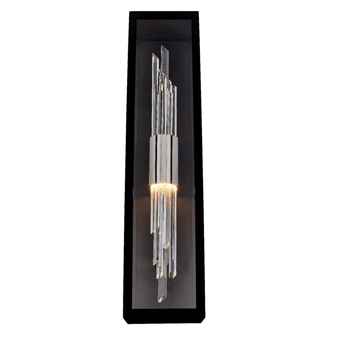Lucca Esterno 30" Outdoor Sconce – Matte Black by Allegri Crystal – Crystal+Form Allegri Crystal Lighting