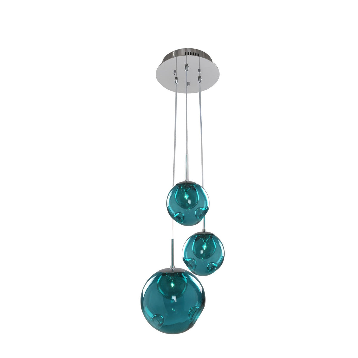 Meteor 10-in 3 Light Socket Polished Chrome Pendant