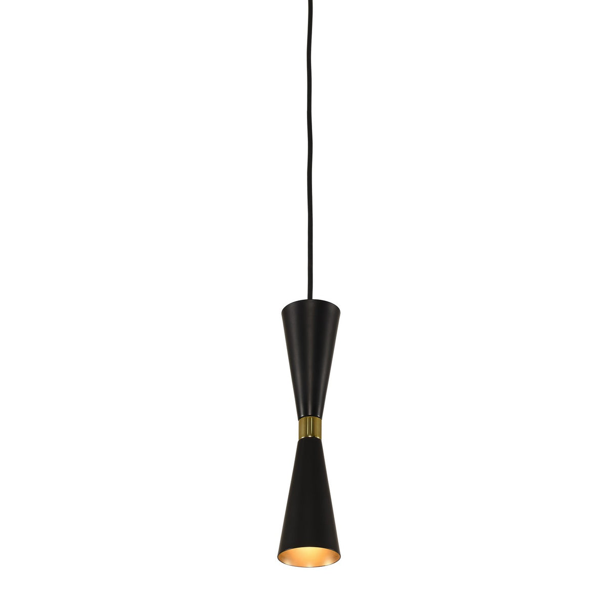 Milo 5-in 1 Light Socket Matte Black w/ Vintage Brass Pendant