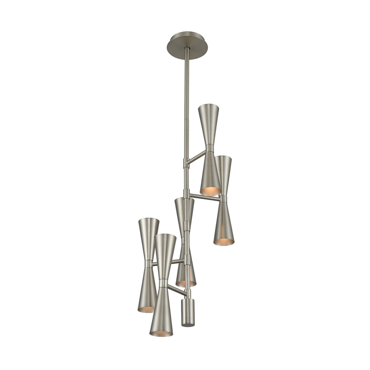 Milo 13-in 10 Light Socket Satin Nickel Chandelier
