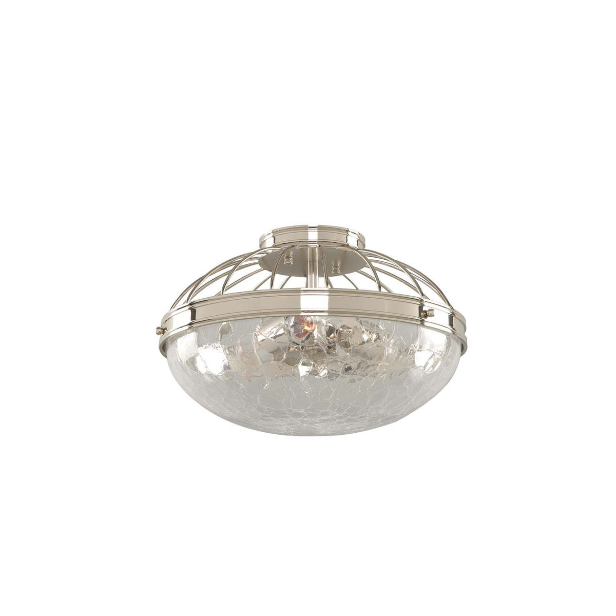 Montauk 14-in 3 Light Socket Polished Nickel Flush Mount