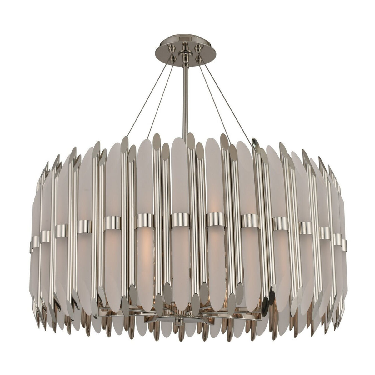 Massina 28-in 8 Light Socket Polished Nickel Pendant