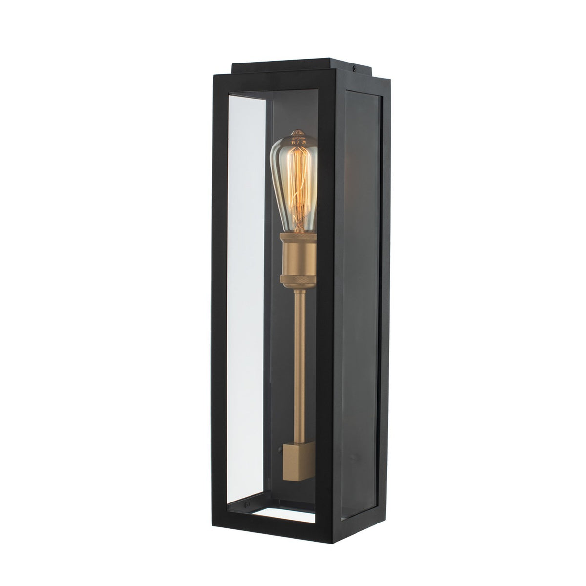 Ashland 20-in 1 Light Black w/ Sanded Gold Outdoor Wall Sconce