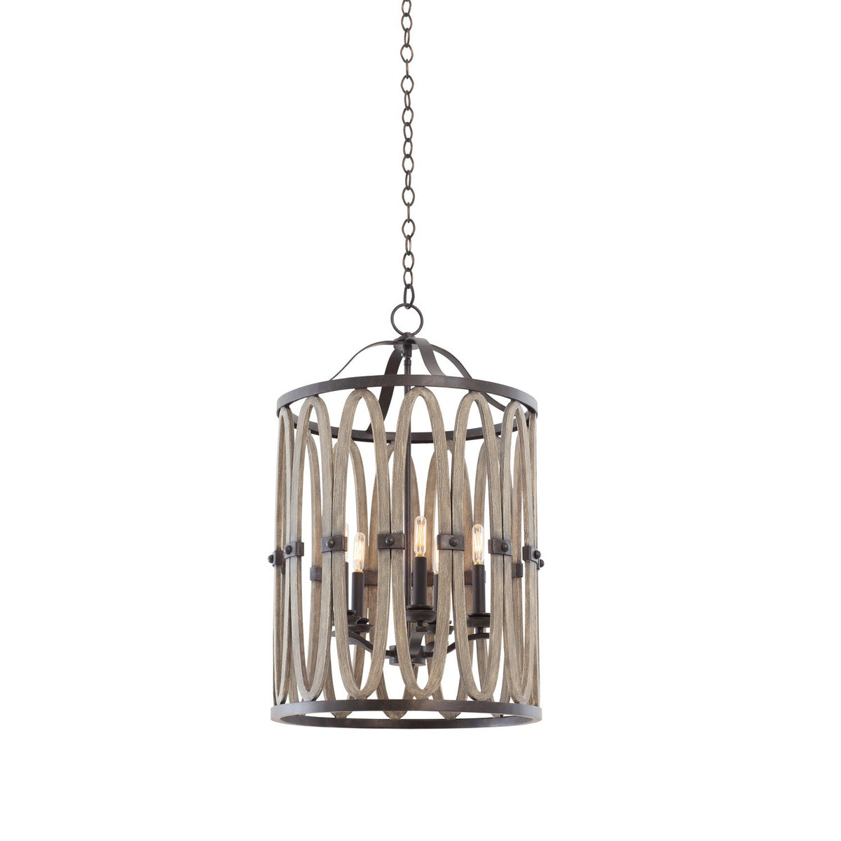Belmont 19-in 5 Light Socket Florence Gold Pendant