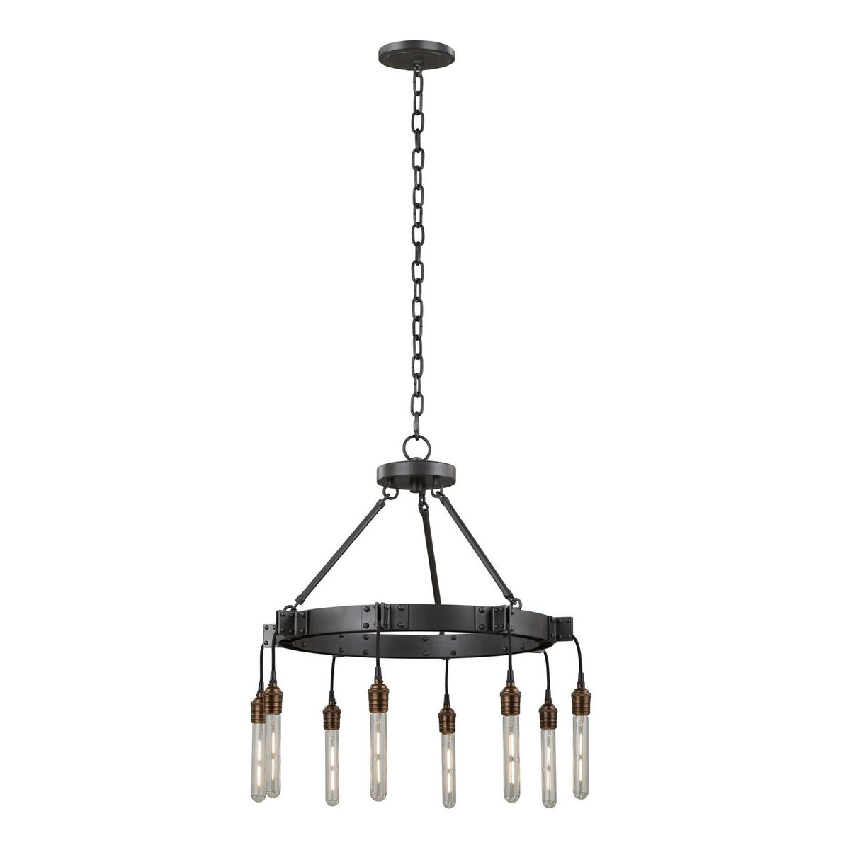 Stuyvesant 24-in 8 Light Socket Matte Gun Metal Chandelier