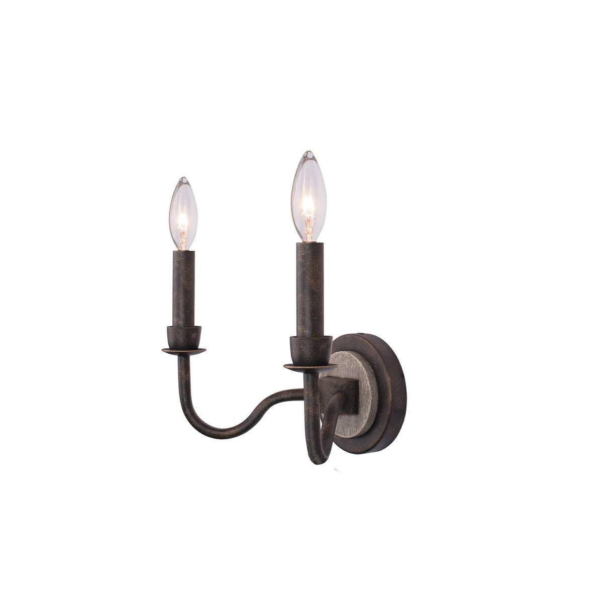 Harper 12-in 2 Light Socket Florence Gold Wall Sconce