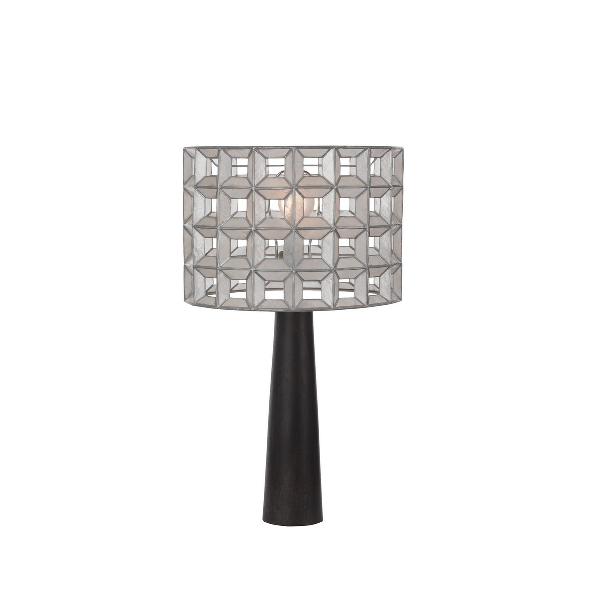 Prado 15-in 1 Light Socket Oxidized Silver Leaf Table Lamp
