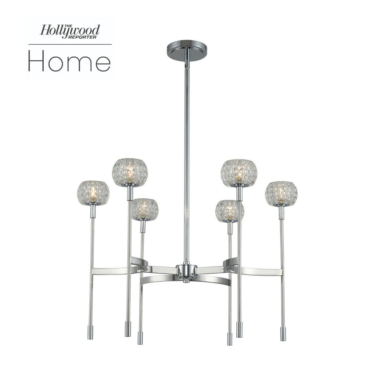 Mae 26-in 6 Light Socket Polished Chrome Chandelier
