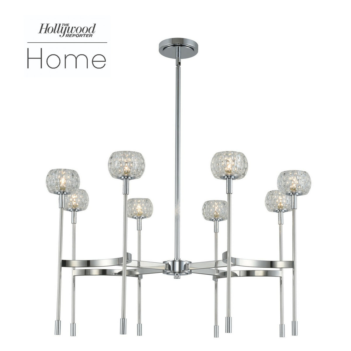 Mae 32-in 8 Light Socket Polished Chrome Chandelier