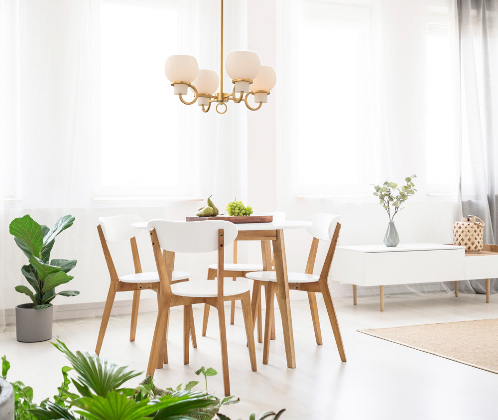 Ascher 22-in 4 Light Winter Brass Chandelier