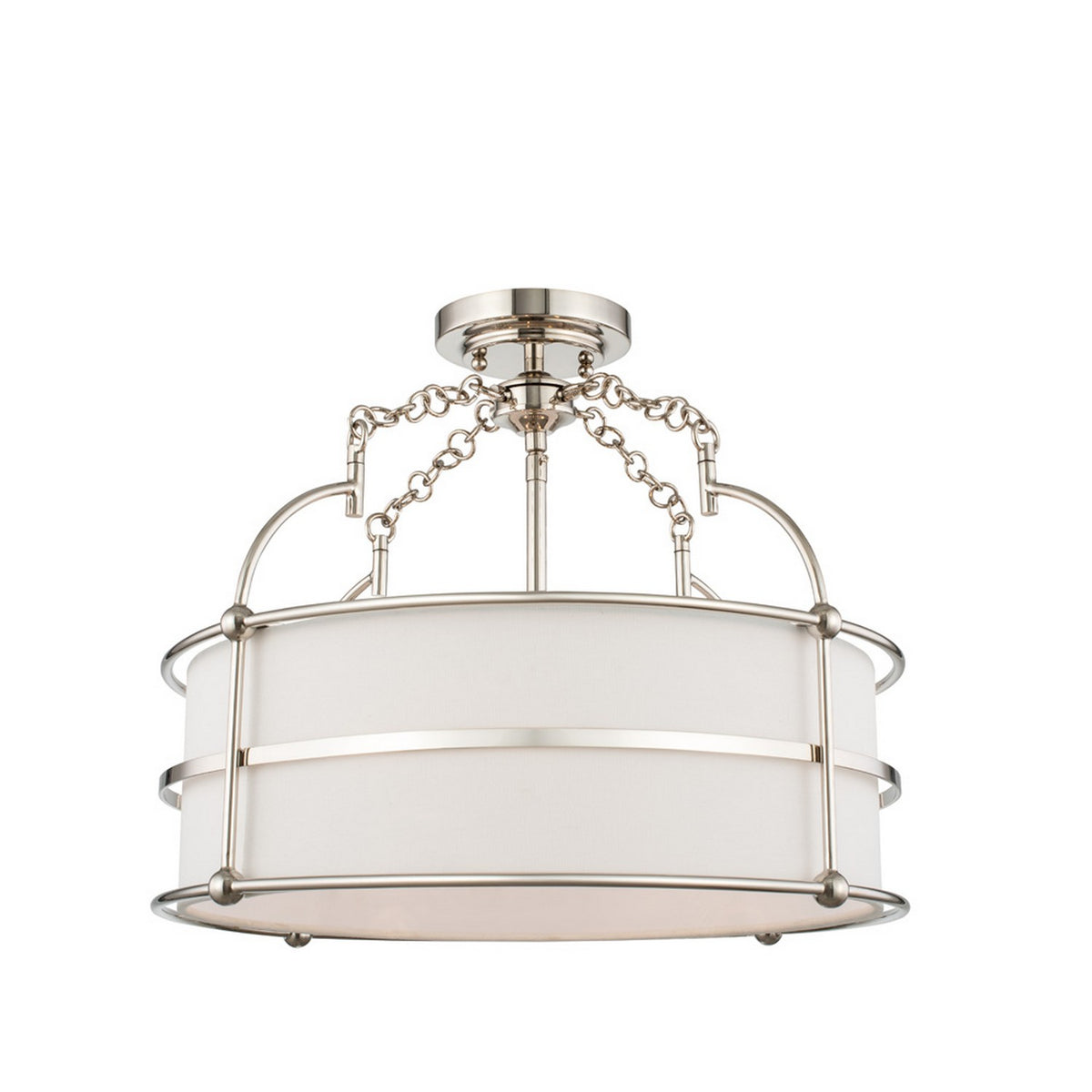 Carson 18-in 1 Light Polished Nickel Semi-Flush Mount
