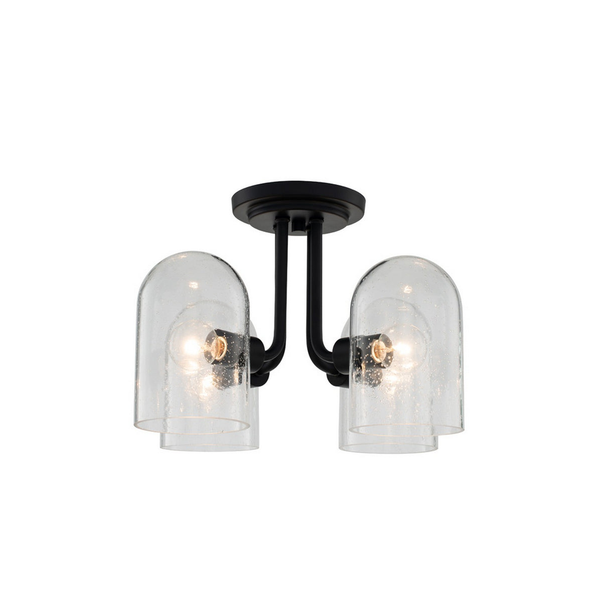 Cupola 15-in 4 Light Matte Black Semi-Flush Mount