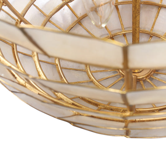 Samal 16-in 3 Light Socket Oxidized Gold Leaf Flush Mount