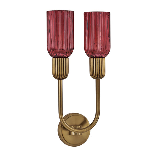 Verde 10-in 2 Light Socket Satin Brass Wall Sconce