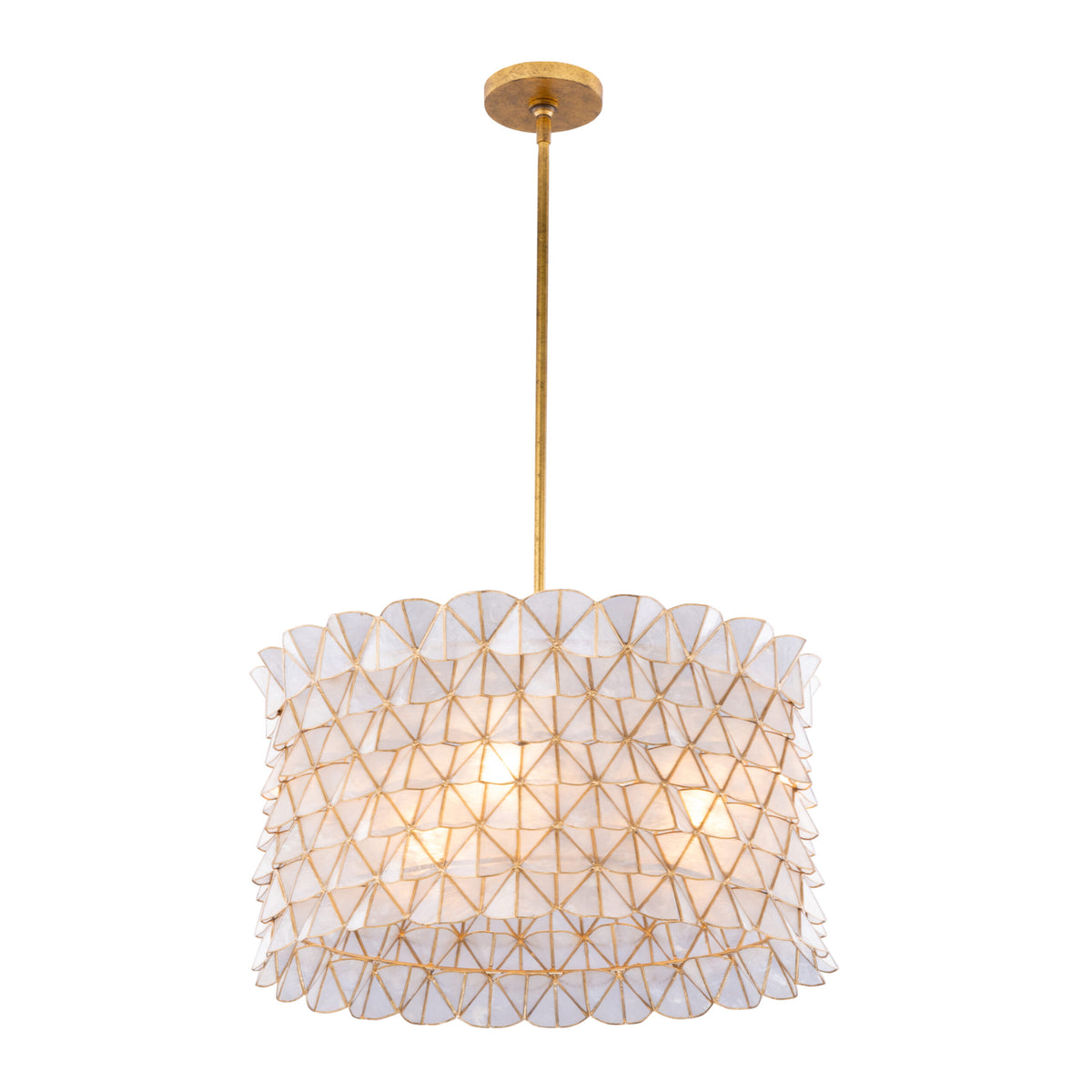 Flair 22-in 3 Light Socket Oxidized Gold Leaf Chandelier