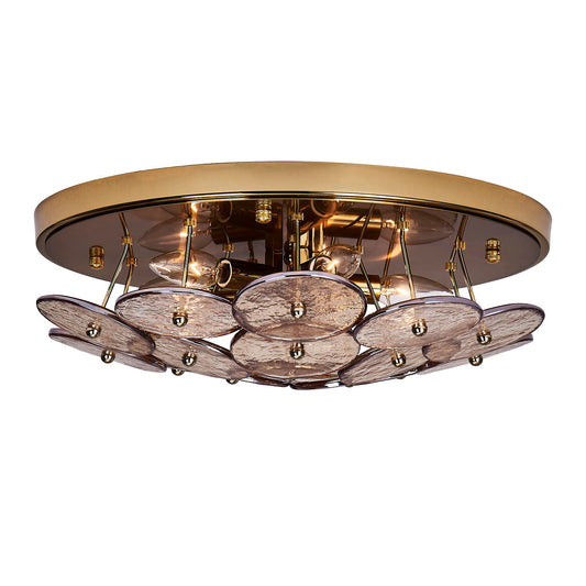 Hortensia 18.5-in 5 Light Socket Polished Winter Brass Flush Mount