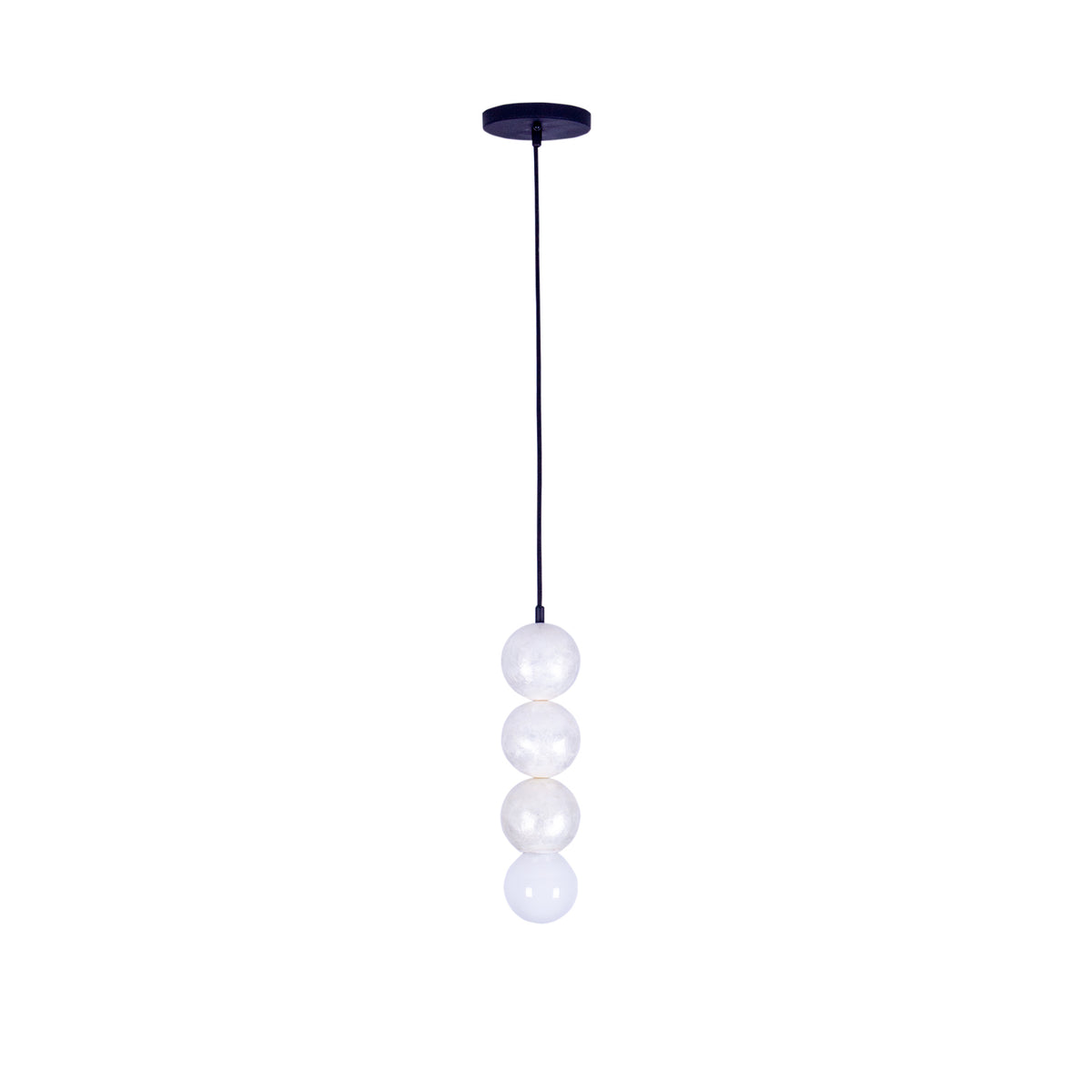 Pearls 5.5-in 1 Light Socket Matte Black Pendant