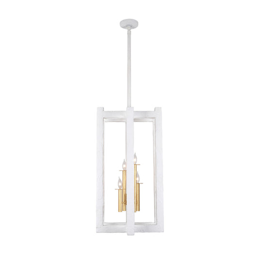 Duo 18-in 4 Light Socket Soft Gold/White Pendant