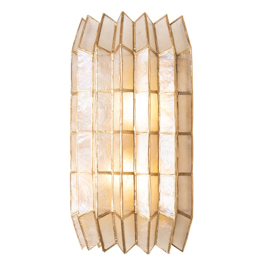 Fractal 8.5-in 2 Light Socket Oxidized Gold Leaf Wall Sconce
