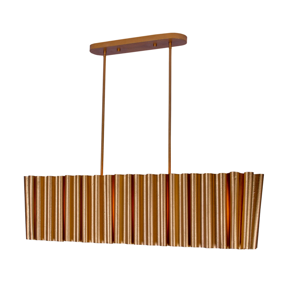 Ripple 48-in 6 Light Socket Bright Gold Linear Pendant