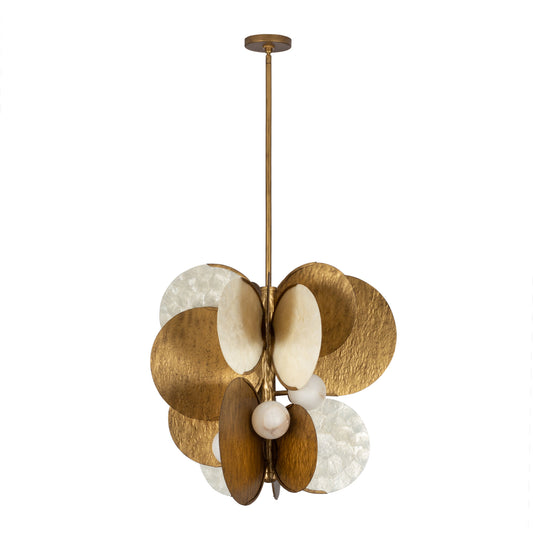 Cirque 27-in 6 Light Socket Rustic Gold Pendant