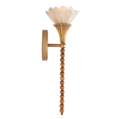 Flora 17.5-in 1 Light Socket Modern Gold Wall Sconce