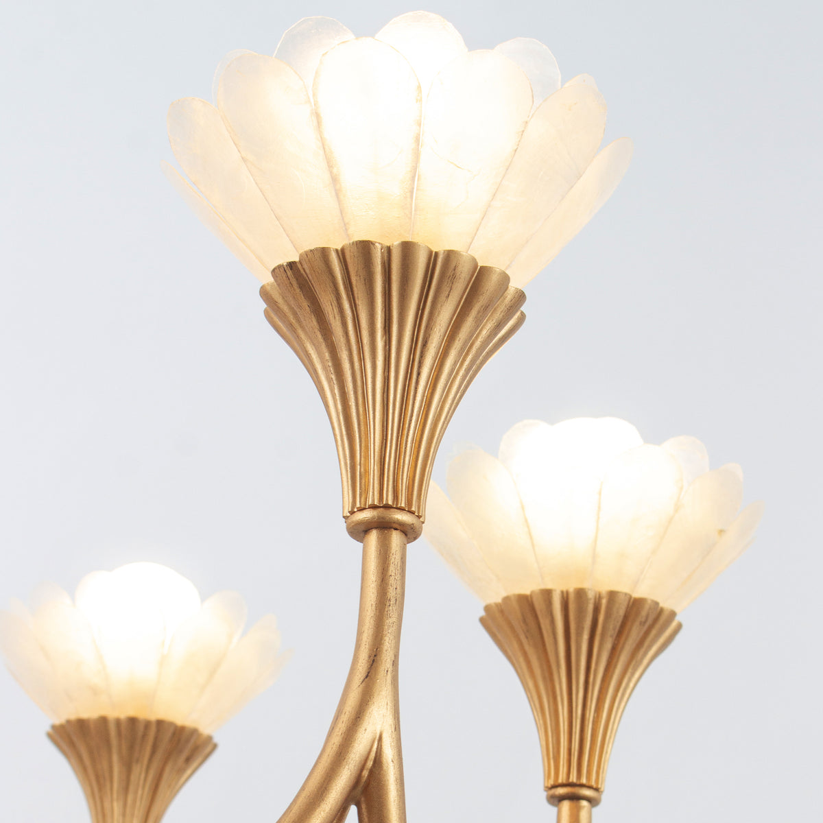 Flora 28-in 6 Light Socket Modern Gold Chandelier