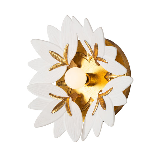 Bloom 12-in 1 Light Socket Oxidized Gold Leaf Wall Sconce