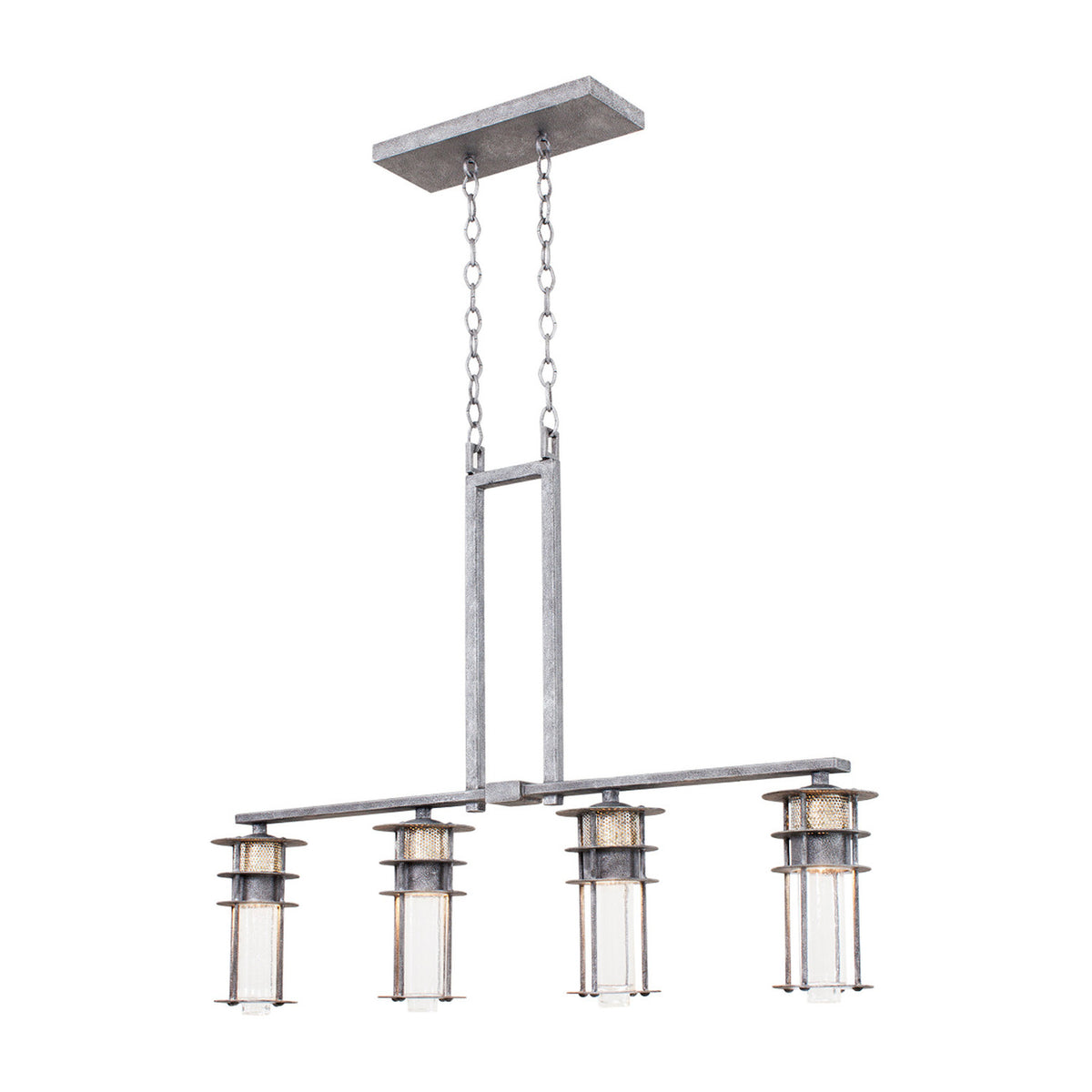 Anchorage 28-in 4 Light Socket Rugged Iron Linear Pendant