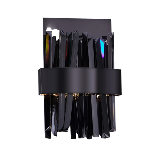 Glacier LED Wall Sconce 12-in (8-watt) - Smoked Firenze, Black Nickel – Crystal+Form Allegri Crystal Lighting