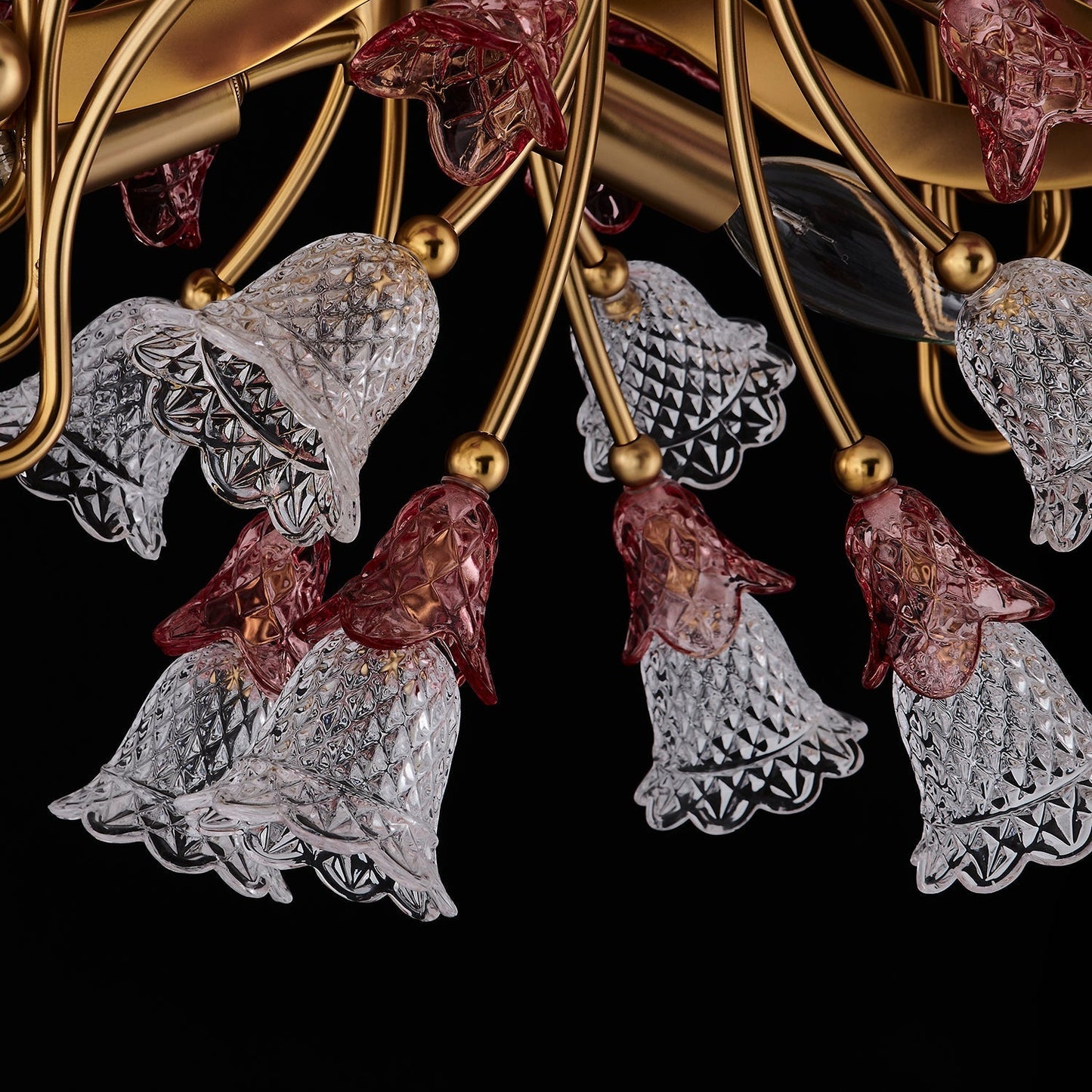 Bella Luxury Crystal Island Candelabra Pendant Light - Antique Brass