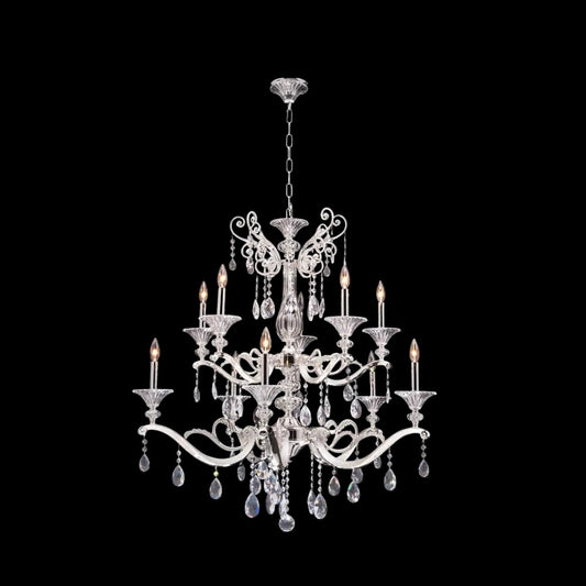 Vasari 10 Light Crystal Chandelier – Crystal+Form Allegri Crystal Lighting