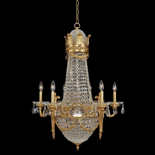 Marseille 6 Arm Chandelier – Antique Brass by Allegri Crystal – Crystal+Form Allegri Crystal Lighting