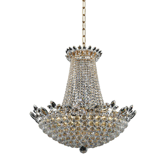 Treviso 30-in 21 Light Socket 18k Gold/Clear Chandelier