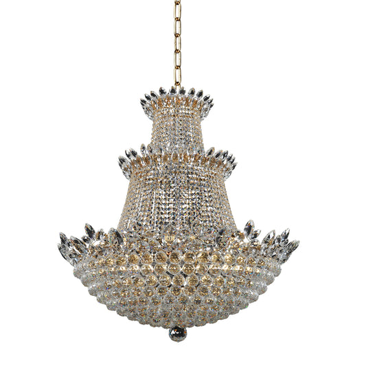 Treviso 35-in 27 Light Socket 18k Gold/Clear Chandelier