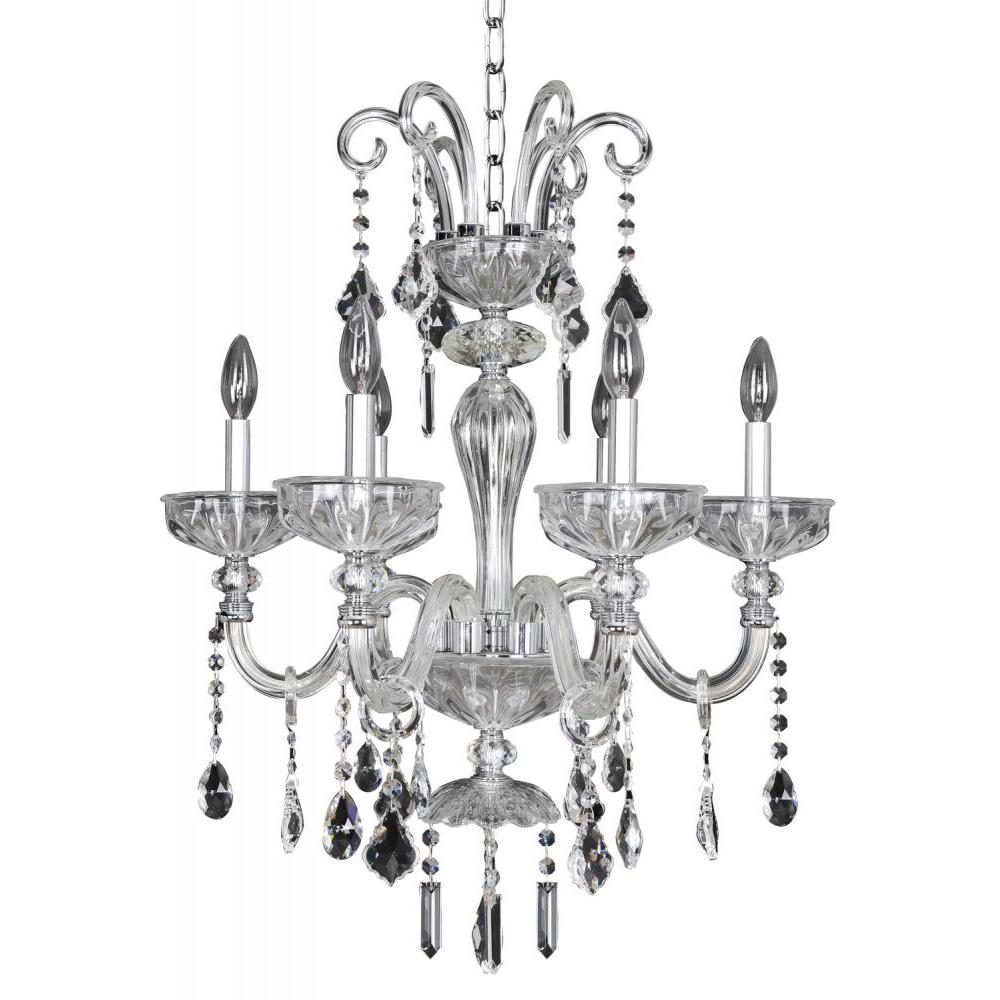 Clovio 6 Light Chandelier – Crystal+Form Allegri Crystal Lighting