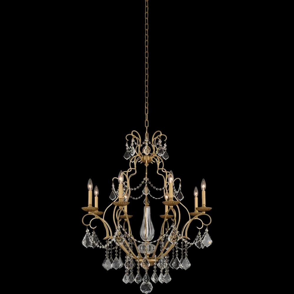 Elise 8 Light Crystal Chandelier - Gold – Crystal+Form Allegri Crystal Lighting